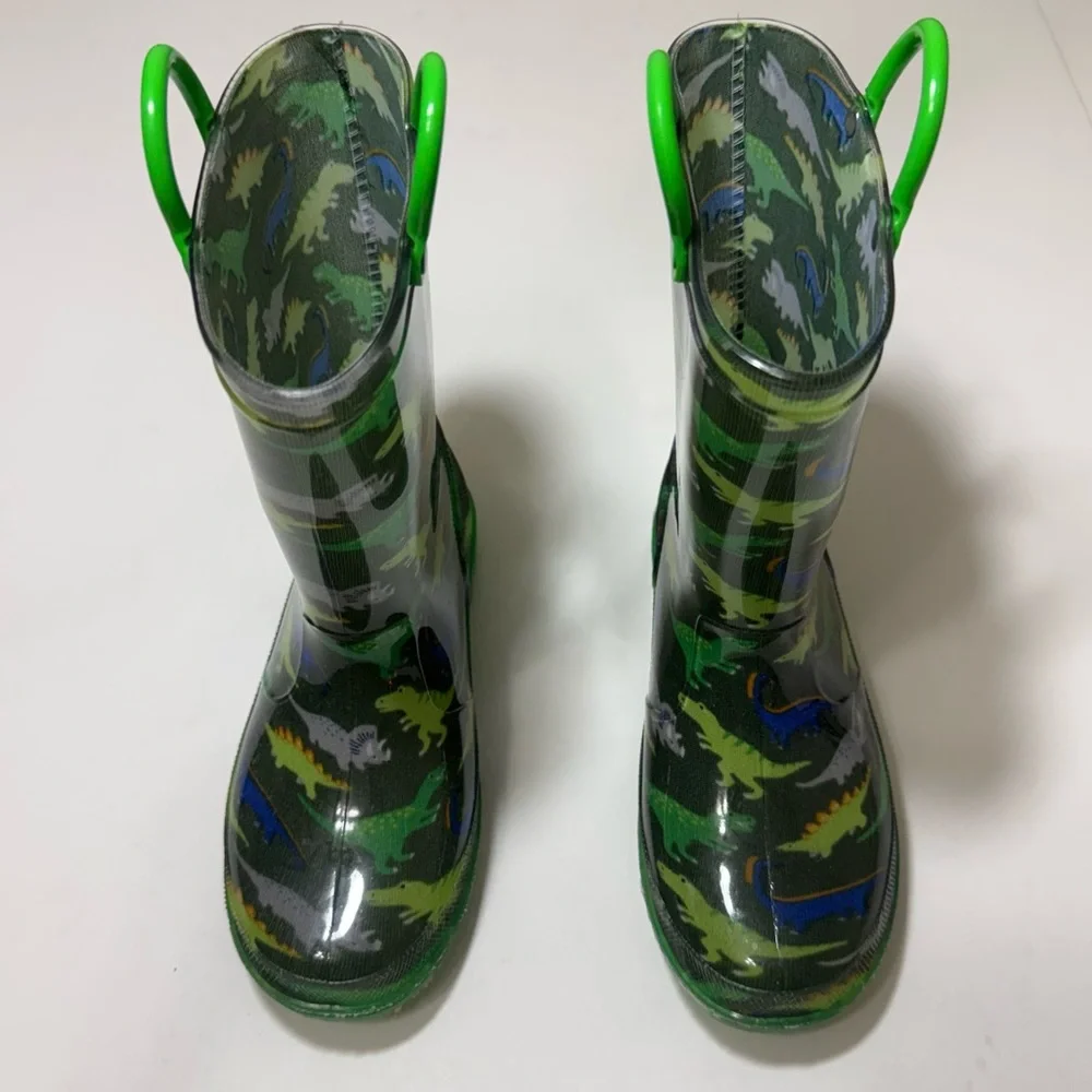 Primark Dinosaur Rain Boots Green Dinosaur Print - Kids Size 13